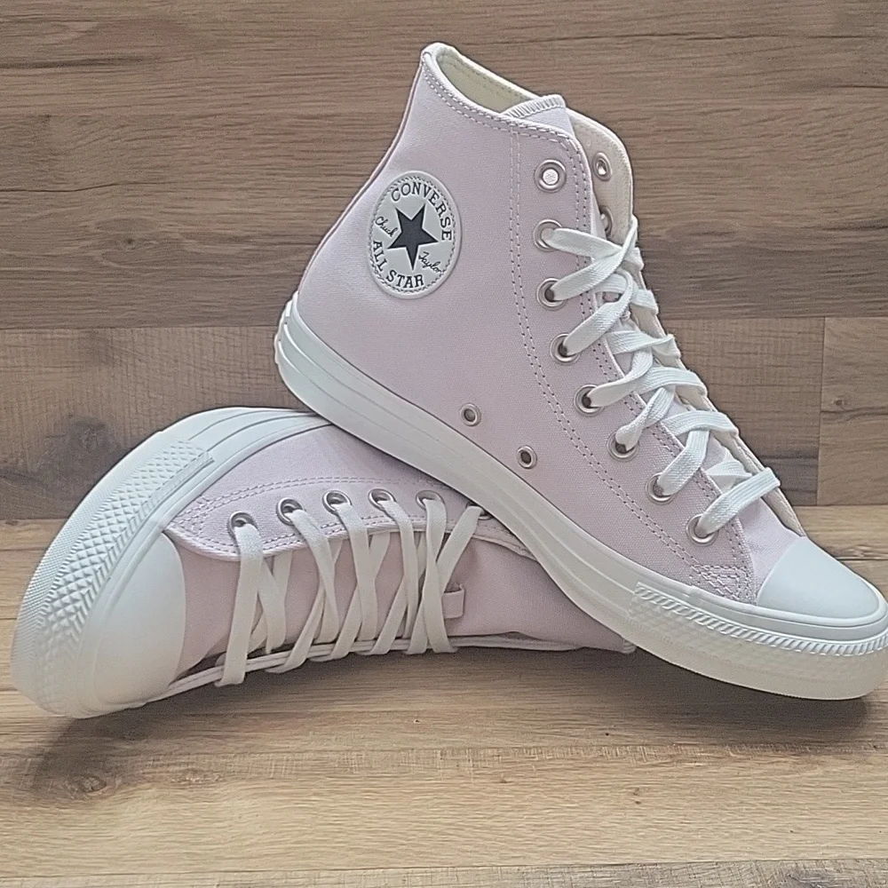Converse Pink and White High-Top Sneakers Size 8.5 Womens.